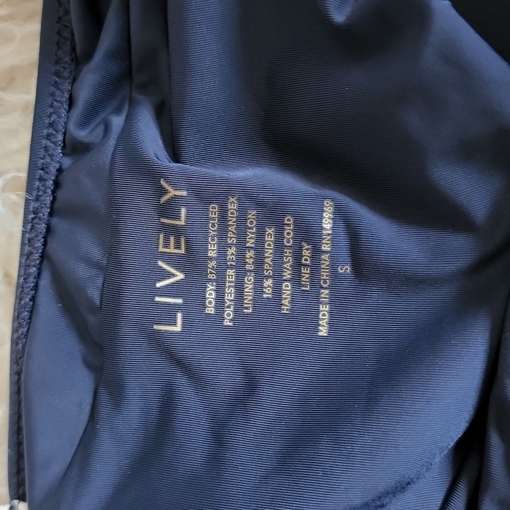NEW! LIVELY Recycled The V One Piece Swimsuit Navy Blue and White - Picture 7 of 7